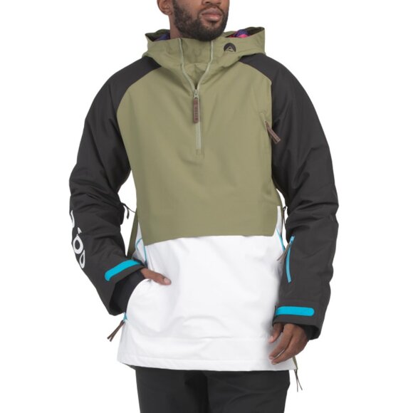 OOSC White Khaki Snow Park Over Head Ski And Snowboard Jacket - Picture 1 of 2